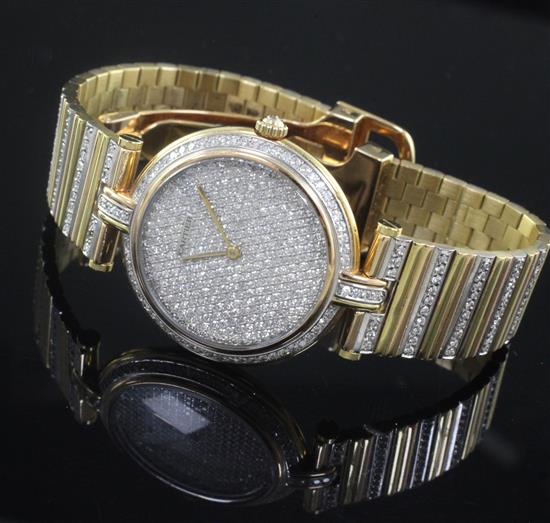 A Cartier special edition 18ct two colour gold and diamond set quartz wrist watch,